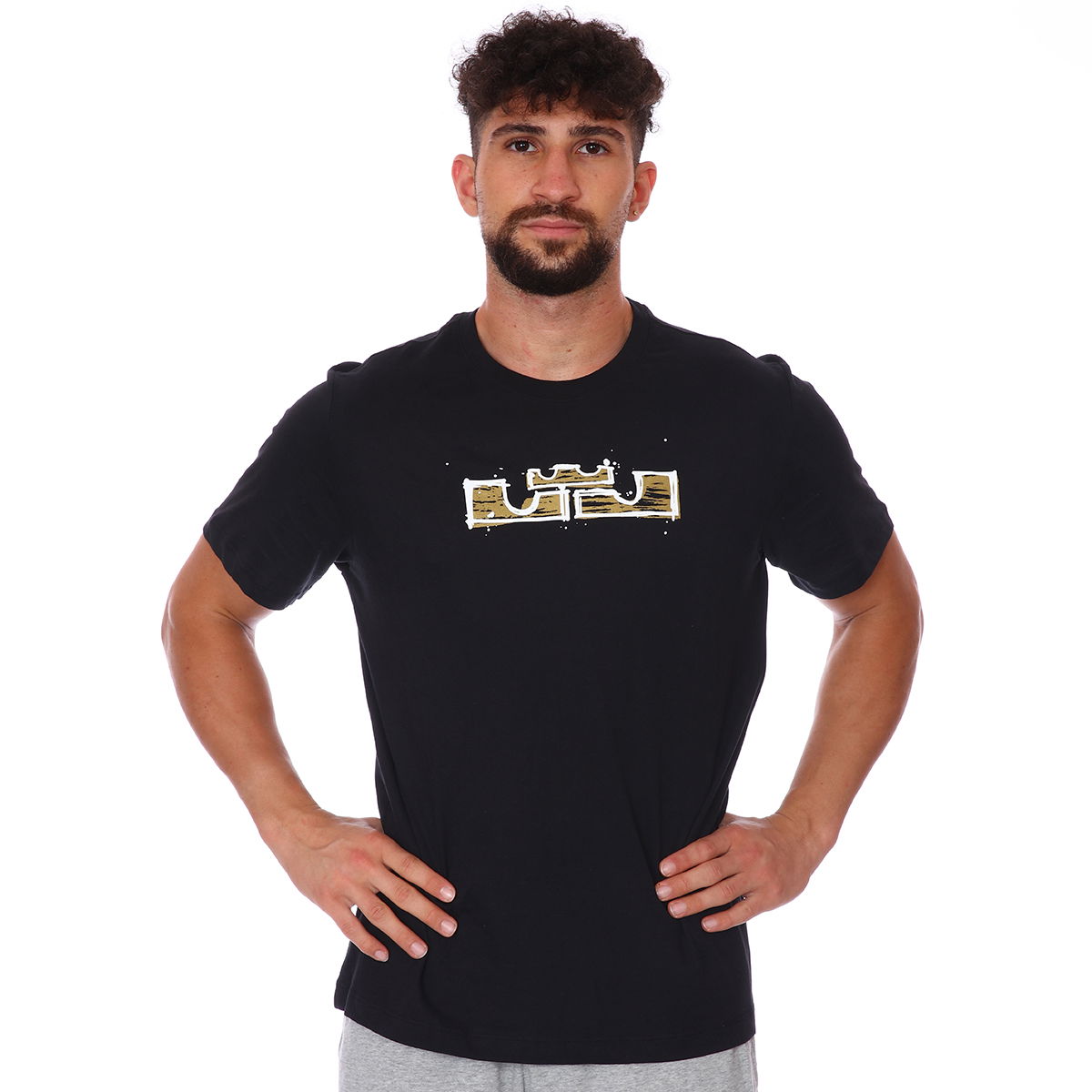 M Nk Dry Lbj Ssnl Logo Tee Erkek Siyah Basketbol Tişört DD0783-011