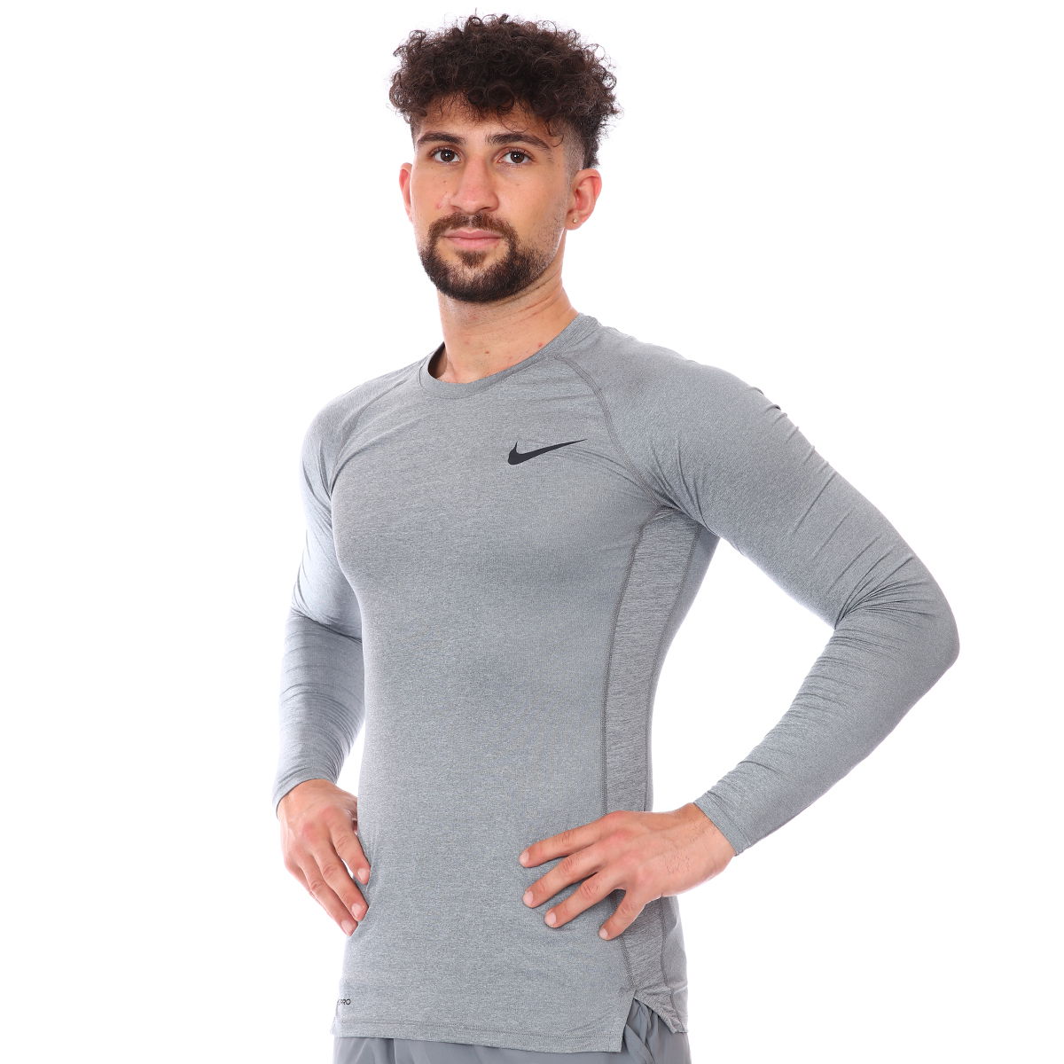 Pro Erkek Gri Futbol Uzun Kollu Tişört BV5588-068