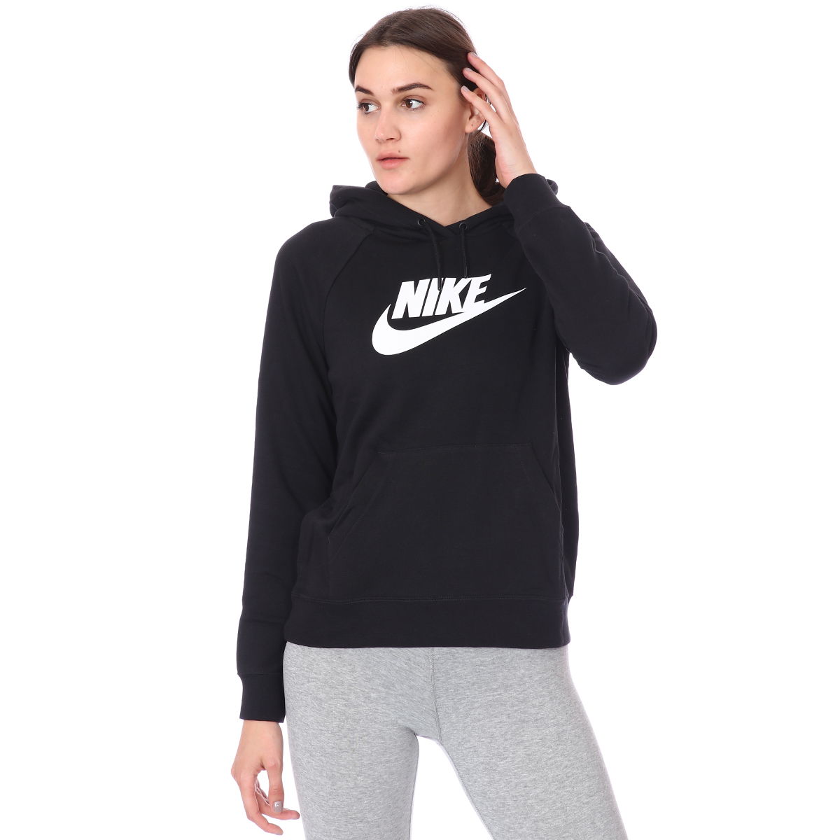 W Nsw Essntl Flc Gx Hoodie Kadın Siyah Günlük Stil Sweatshirt BV4126-010