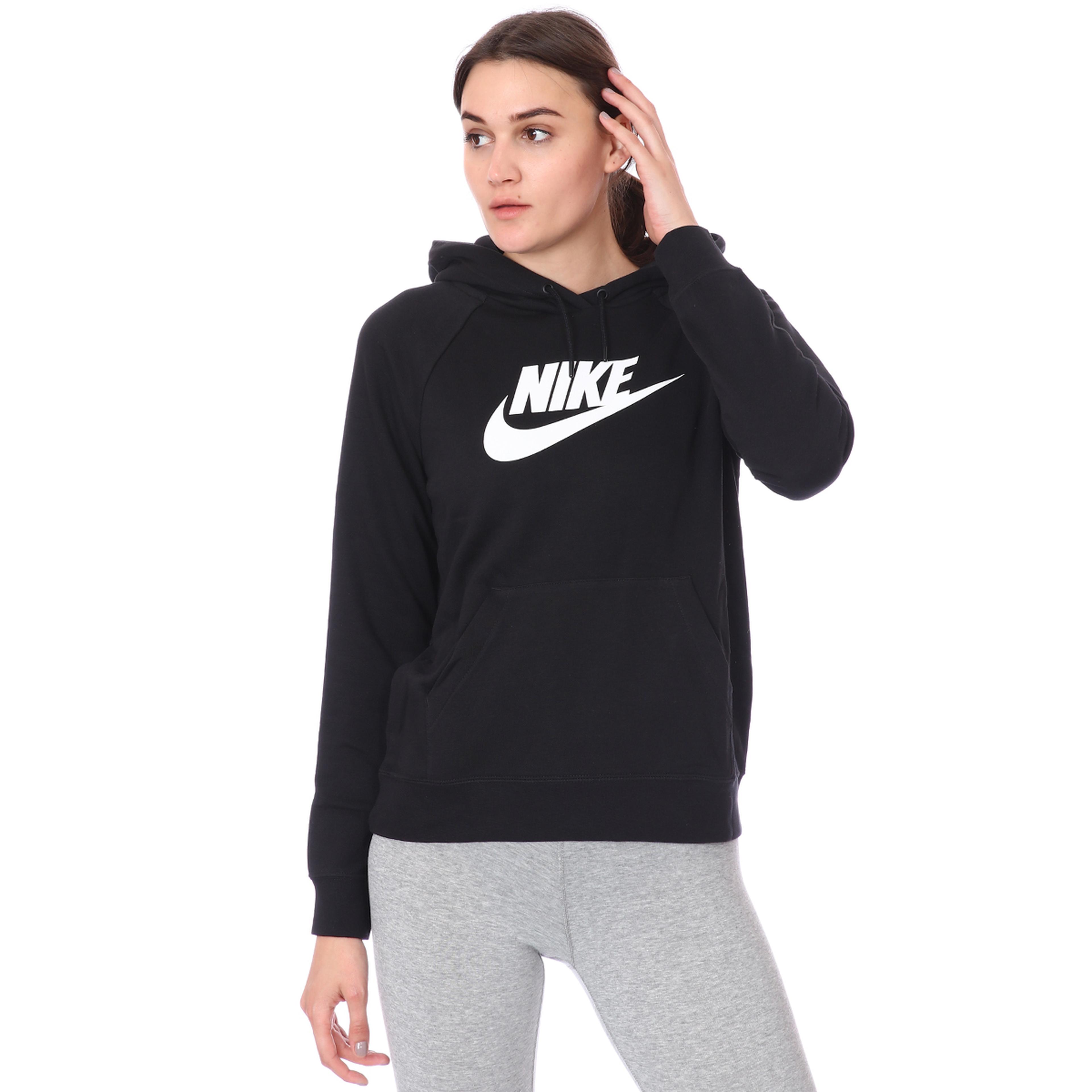 W Nsw Essntl Flc Gx Hoodie Kadın Siyah Günlük Stil Sweatshirt BV4126-010