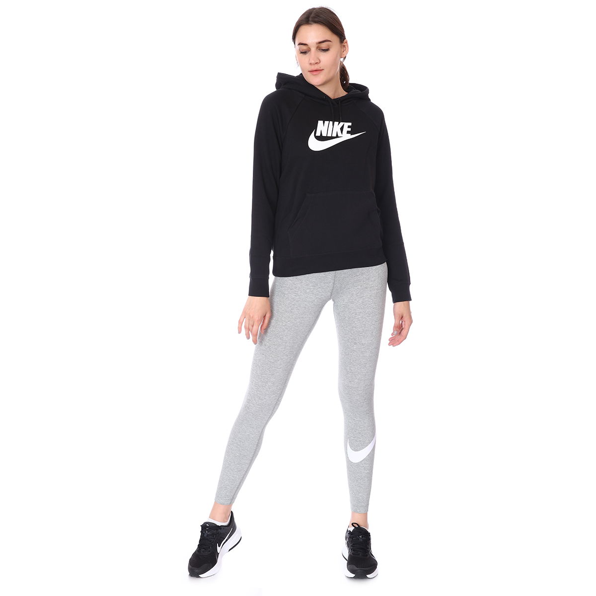 W Nsw Essntl Flc Gx Hoodie Kadın Siyah Günlük Stil Sweatshirt BV4126-010