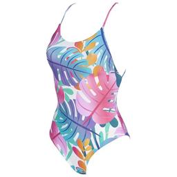 W Twist Back Reversible One Piece Kadın Çift Taraflı Pembe Yüzücü Mayosu 003058901