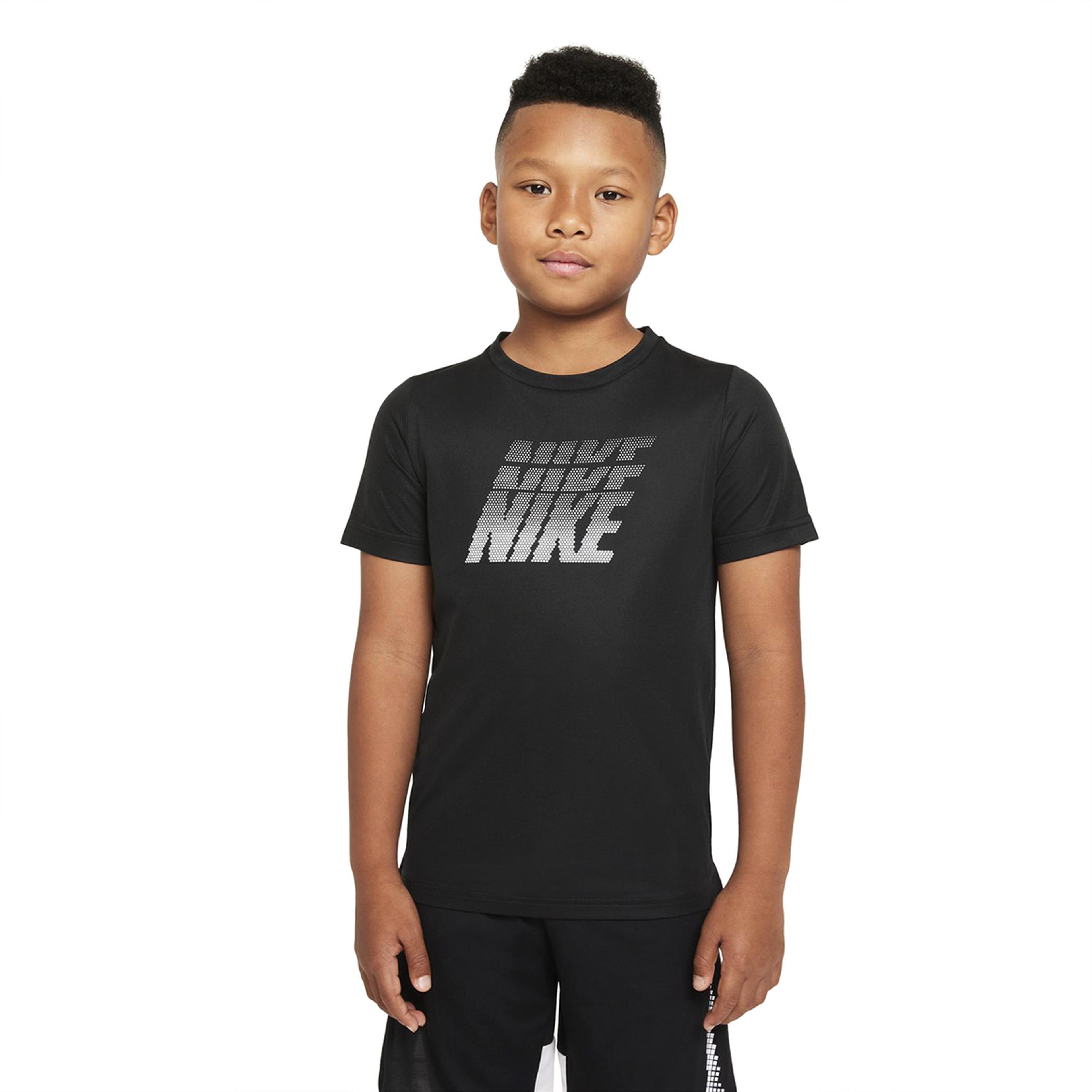 B Nk Df Breathe Gfx Ss Top Çocuk Siyah Günlük Stil Tişört DD8539-010
