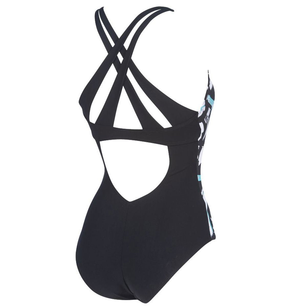 W izumi Criss Cross Back One Piece Kadın Siyah Yüzücü Mayo 002938505