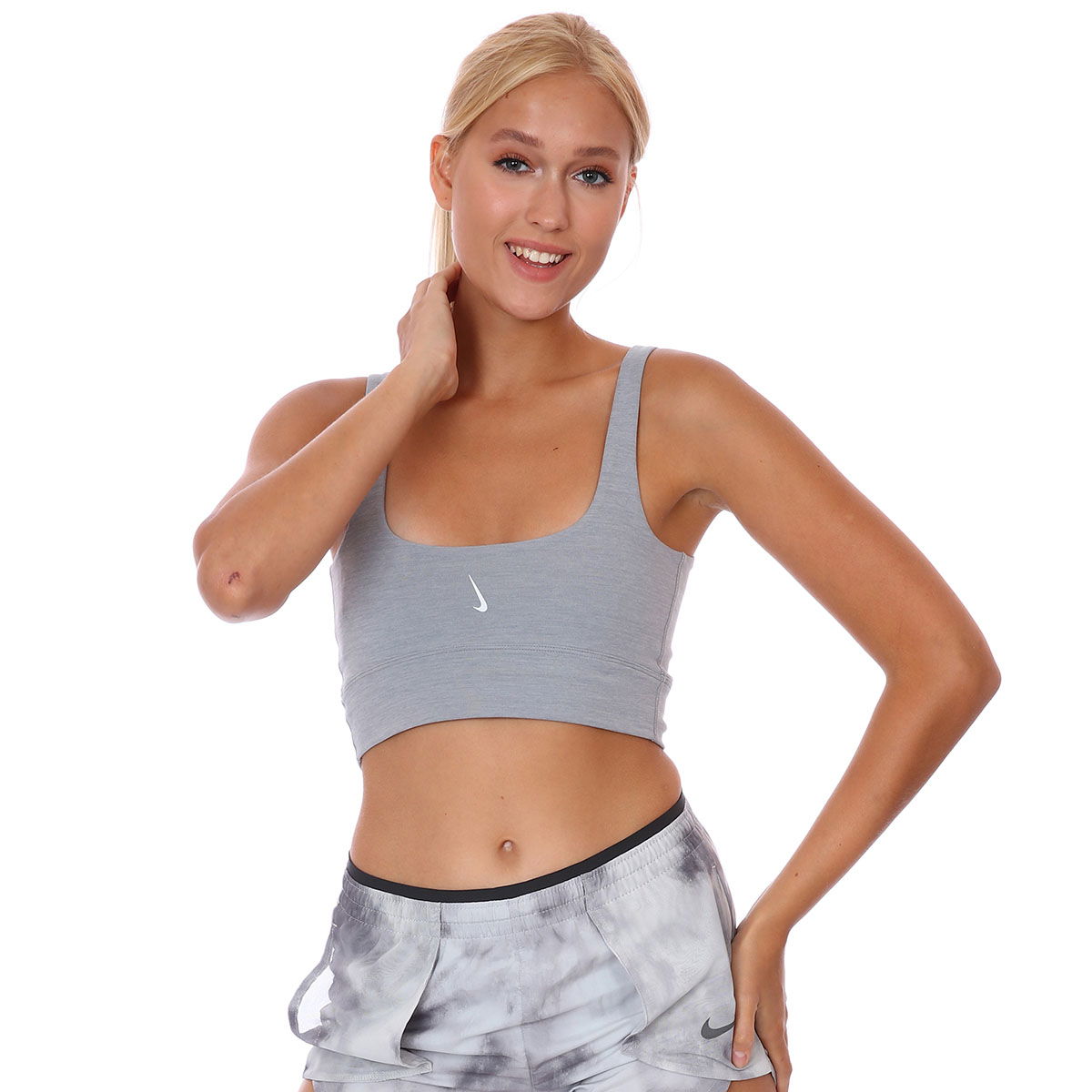 The Yoga Luxe Crop Tank Kadın Gri Antrenman Atlet CV0576-073