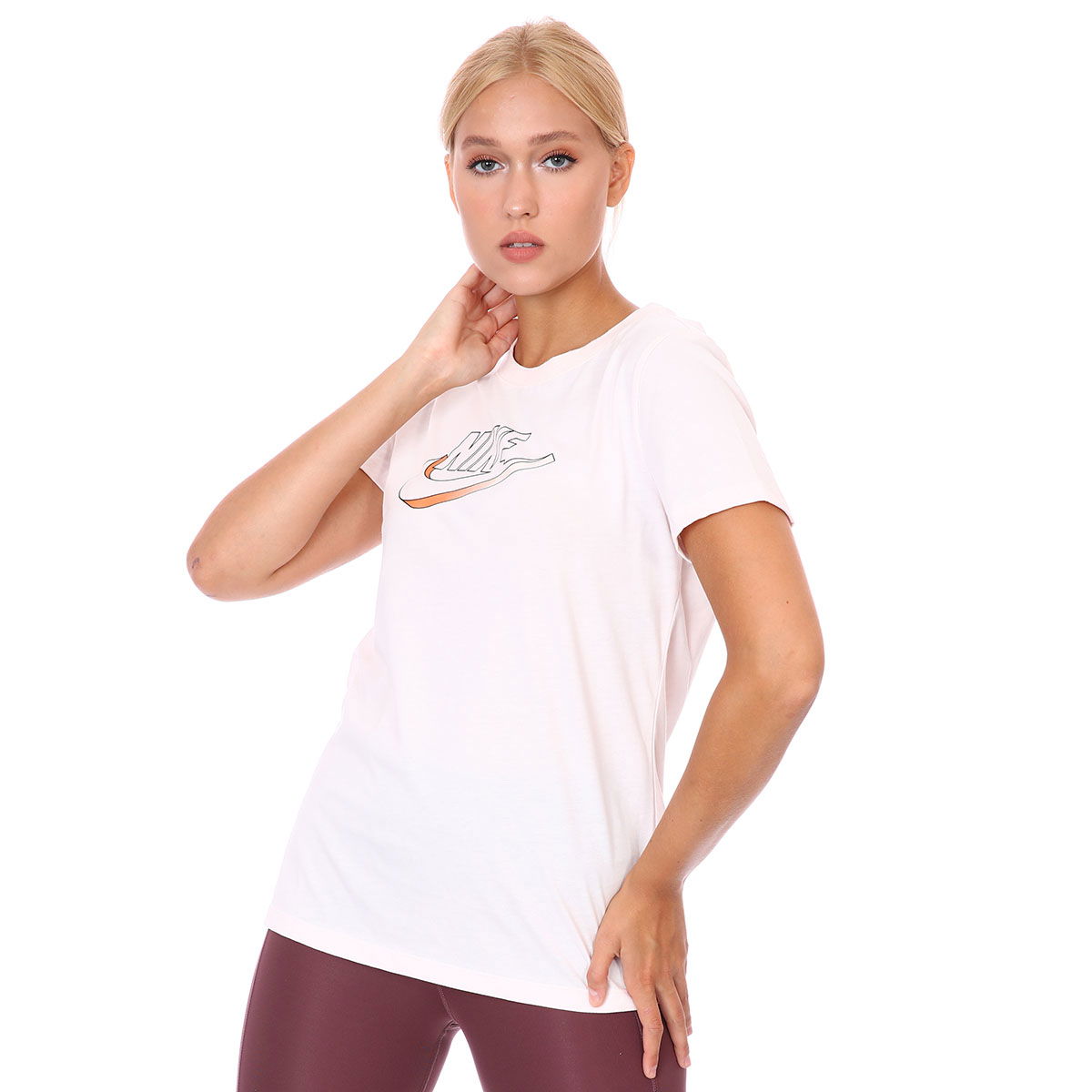 W Nsw Tee Futura Kadın Pembe Günlük Stil Tişört DJ1820-640