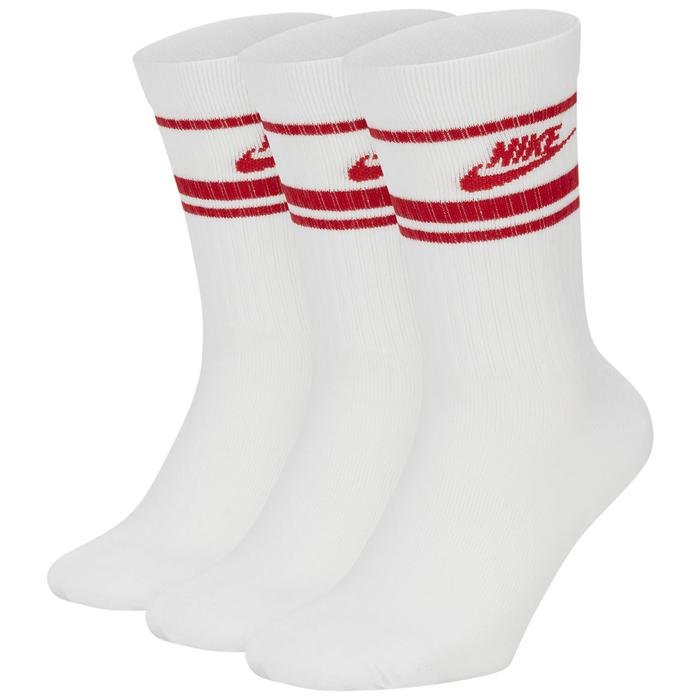 Crew Nsw Essential Stripe Unisex Beyaz Günlük Çorap CQ0301-102 1214025