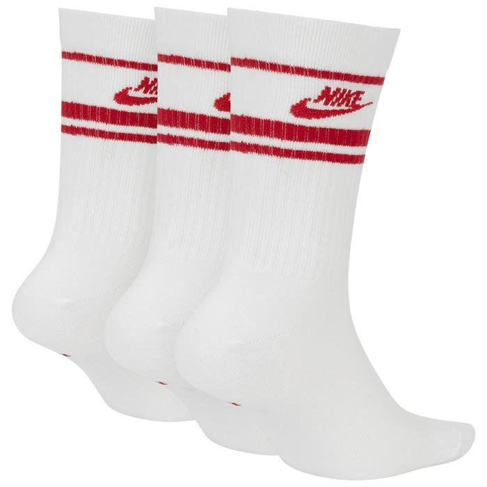 Crew Nsw Essential Stripe Unisex Beyaz Günlük Çorap CQ0301-102 1214025