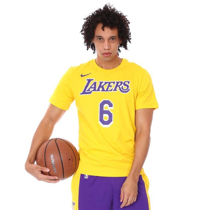 Los Angeles Lakers NBA Es Nn Erkek Sarı Basketbol Tişört CV8528-745 1305596