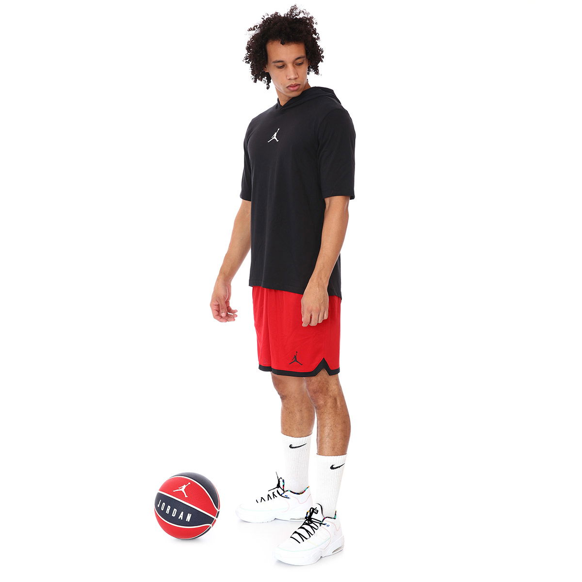 Air Jordan NBA Perf Df Ss Hoodie Erkek Siyah Basketbol Sweatshirt DA9871-010