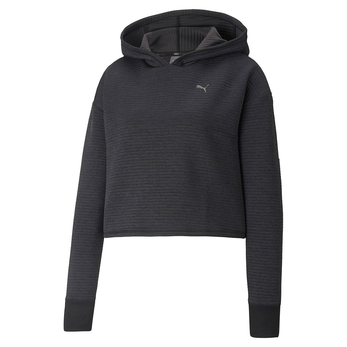 Studio Q4 Textured Skimmer Hoodie Kadın Siyah Antrenman Tişört 52099301