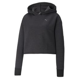 Studio Q4 Textured Skimmer Hoodie Kadın Siyah Antrenman Tişört 52099301