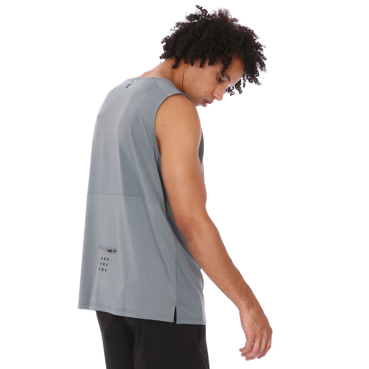 Zip Pocket Erkek Mavi Koşu Tişört 21KETP17C02-MAV