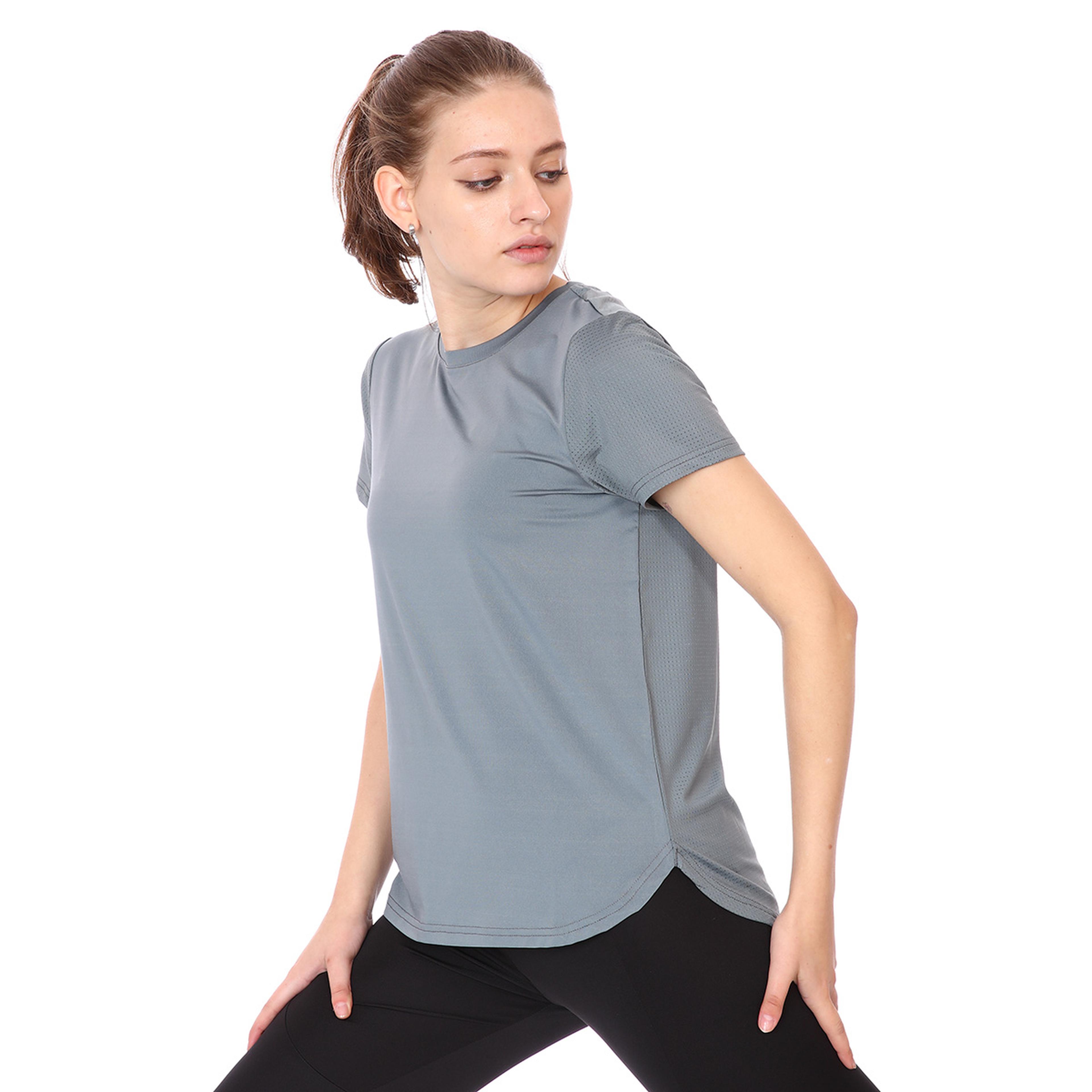 Mesh Back Kadın Mavi Koşu Tişört 21KKTP18D01-MAV