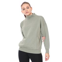Zip Neck Cotton Kadın Gri Günlük Stil Sweatshirt 21KKTL13D01-GRI