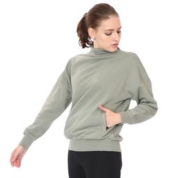 Zip Neck Cotton Kadın Gri Günlük Stil Sweatshirt 21KKTL13D01-GRI