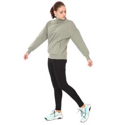 Zip Neck Cotton Kadın Gri Günlük Stil Sweatshirt 21KKTL13D01-GRI