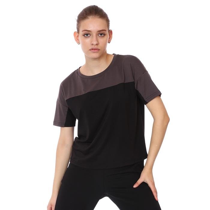 Renk Bloklu Kadın Siyah Günlük Stil Tişört 21KKTL18D01-SYH 1315738