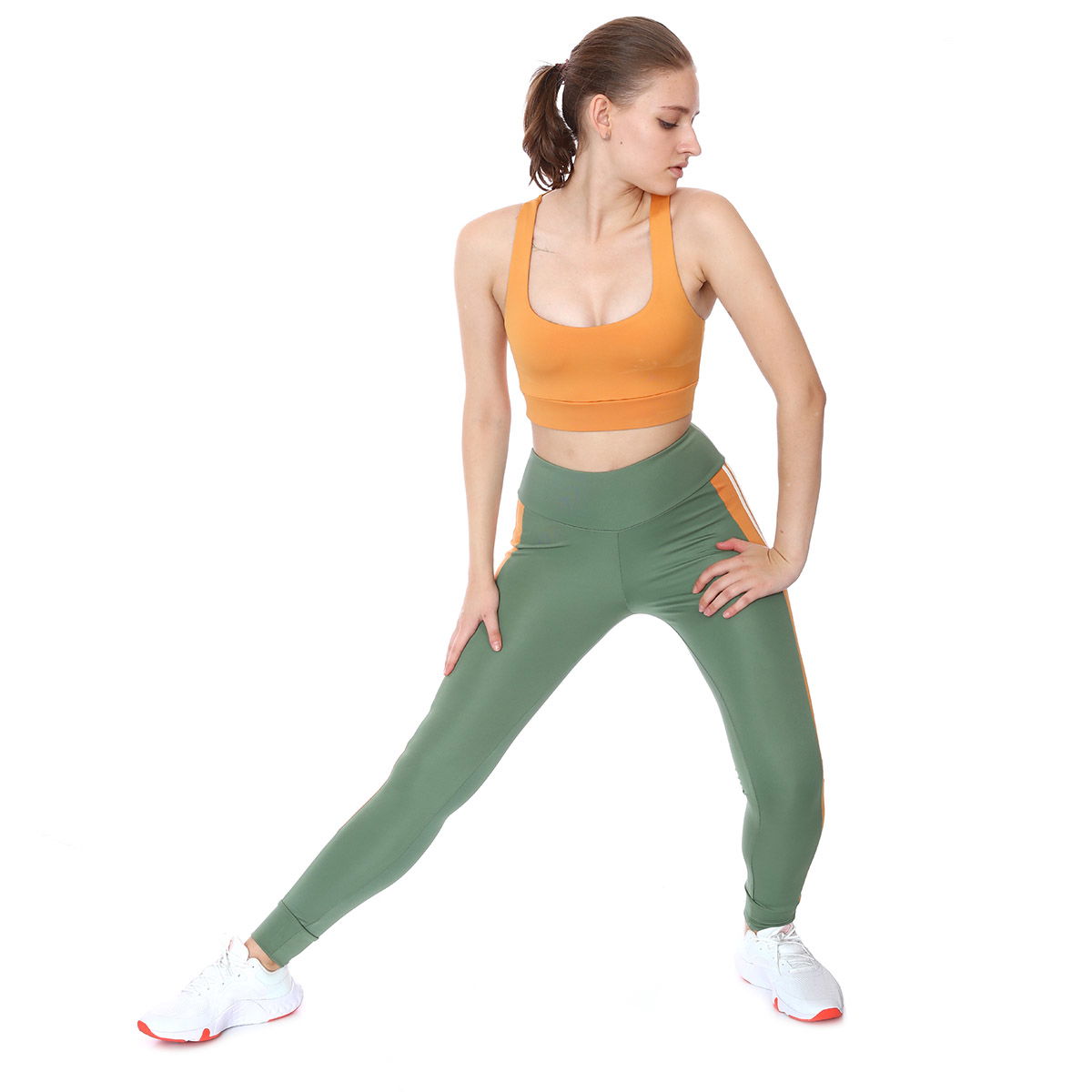 Stripy Legging Kadın Yeşil Koşu Tayt 21KKTP11C02-YSL