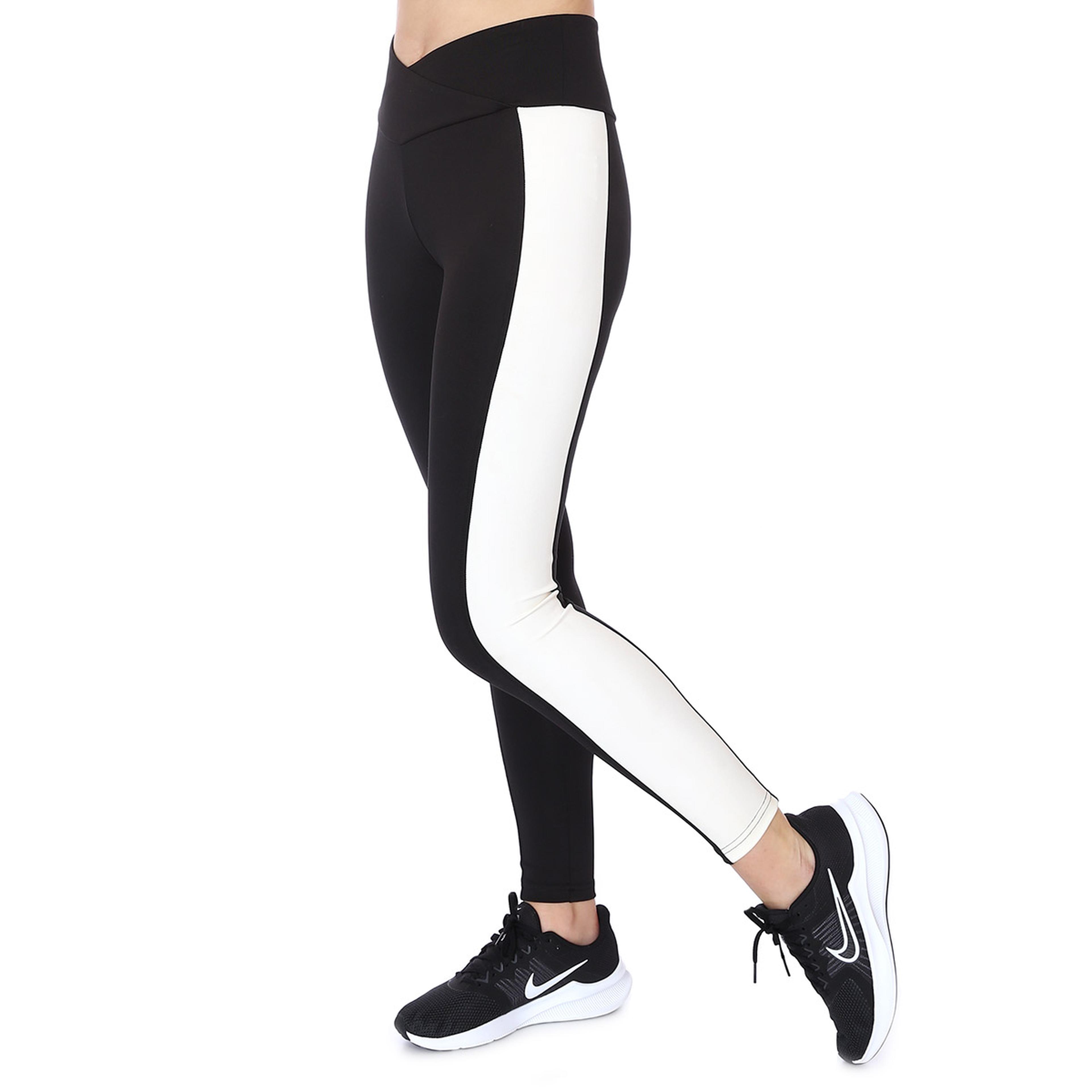 Color Block Legging Kadın Siyah Koşu Tayt 21KKTP11C01-SYH