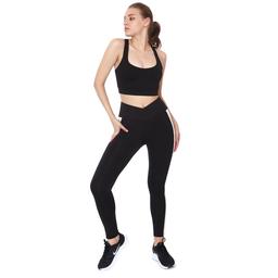 Color Block Legging Kadın Siyah Koşu Tayt 21KKTP11C01-SYH