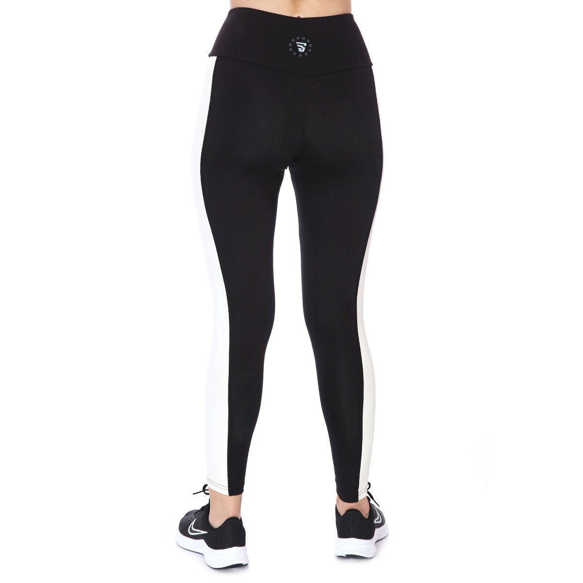 Color Block Legging Kadın Siyah Koşu Tayt 21KKTP11C01-SYH