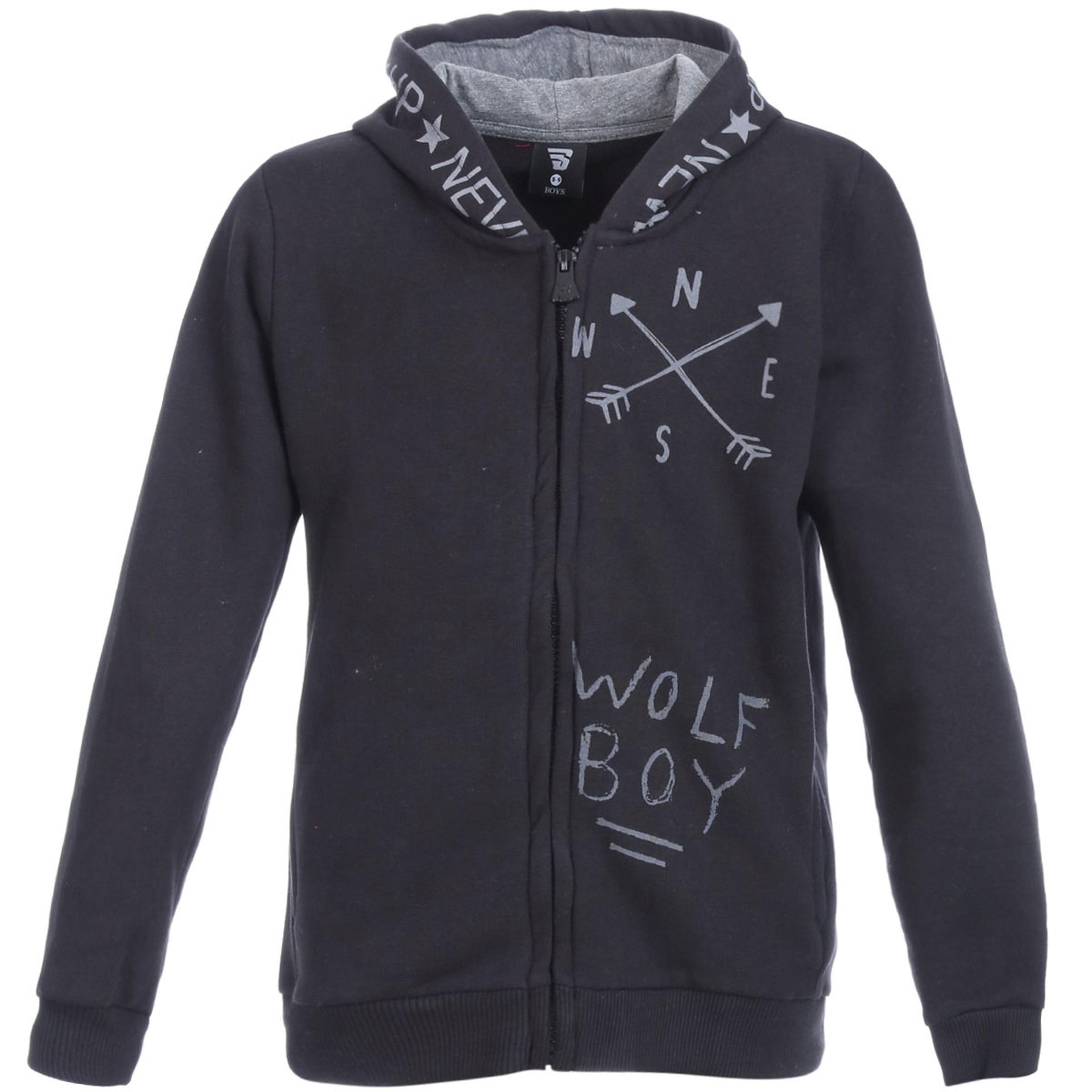 Boyzipone Çocuk Siyah Günlük Stil Sweatshirt B10000-SYH