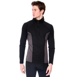 Half Zip Colorblock Midlayer Erkek Siyah Koşu Sweatshirt 21KETP22D01-SYH