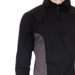 Half Zip Colorblock Midlayer Erkek Siyah Koşu Sweatshirt 21KETP22D01-SYH