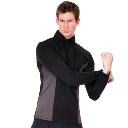 Half Zip Colorblock Midlayer Erkek Siyah Koşu Sweatshirt 21KETP22D01-SYH