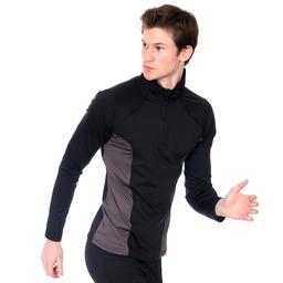 Half Zip Colorblock Midlayer Erkek Siyah Koşu Sweatshirt 21KETP22D01-SYH