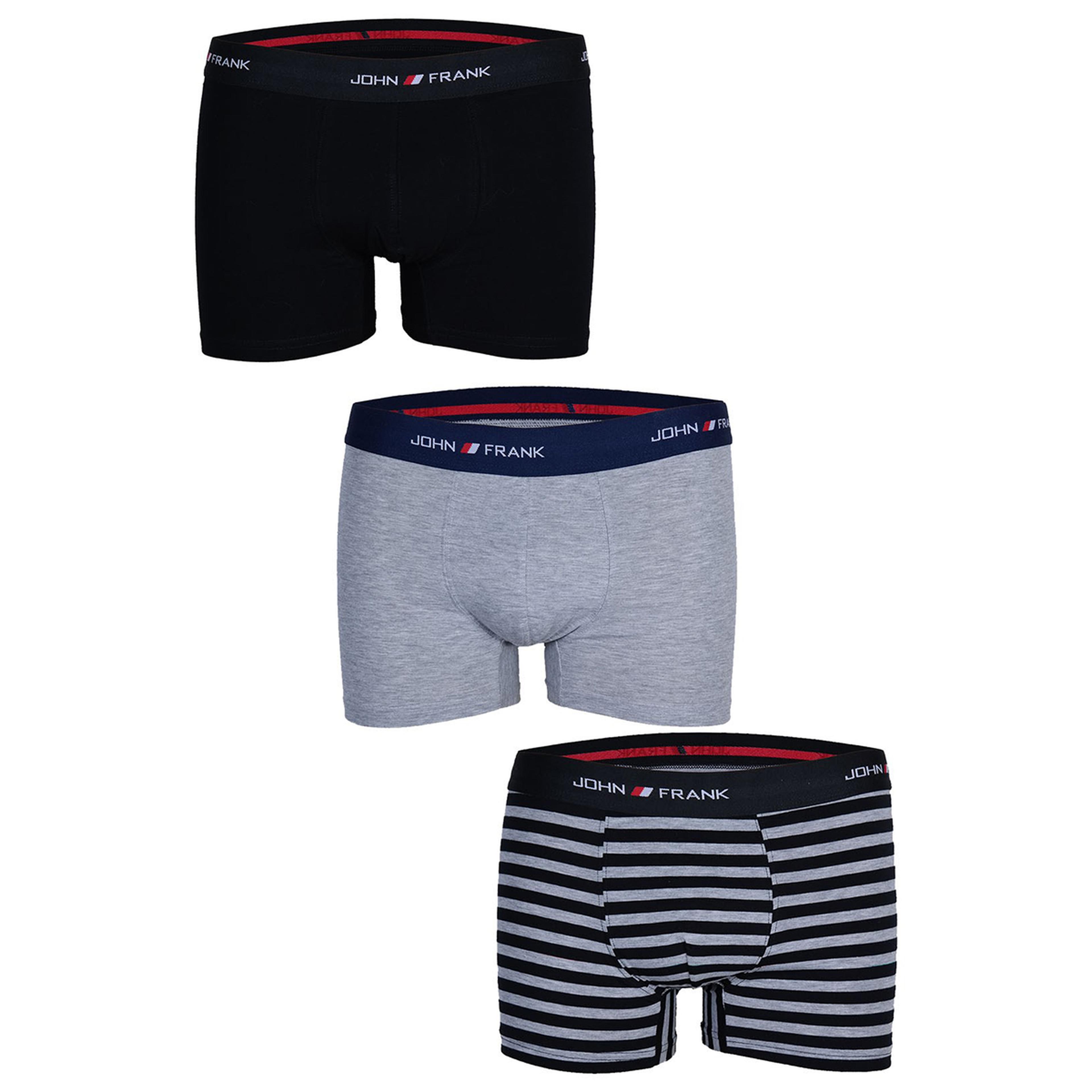 Basic Erkek Çok Renkli Günlük Stil Üçlü Boxer JF3B06