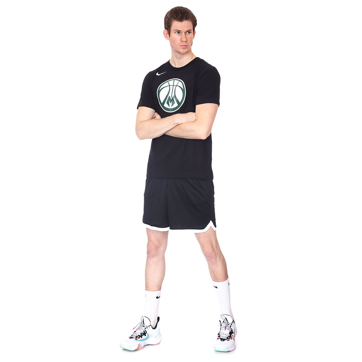 Milwaukee Bucks NBA Erkek Siyah Basketbol Tişört DA6029-010