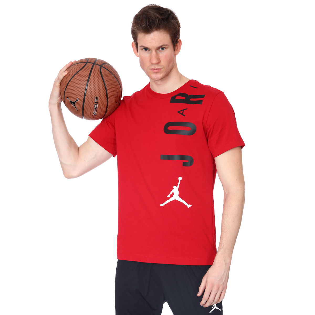 Jordan Air NBA Stretch Ss Crew Erkek Kırmızı Basketbol Tişört CZ8402-687