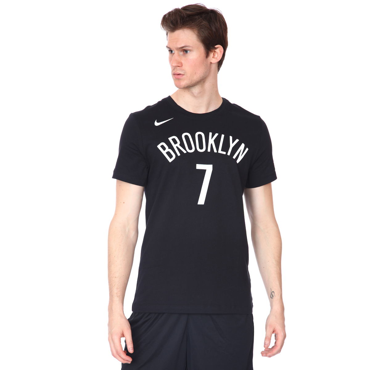 Brooklyn Nets NBA Erkek Siyah Basketbol Tişört CV8504-019