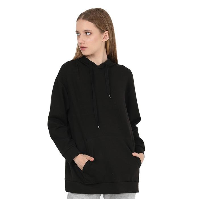 Sports&Loungewear Kadın Siyah Günlük Stil Sweatshirt WJFHST04-CHIC LONG-SYH 1339156