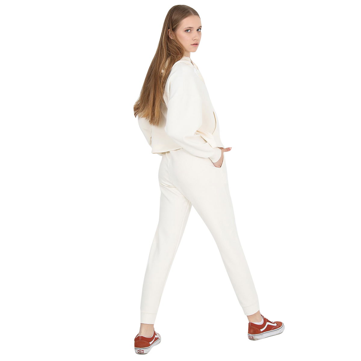 Sports&Loungewear Kadın Bej Günlük Stil Eşofman Altı WJFJG02-COMFY-EKR