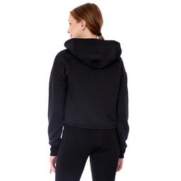Studio Q4 Textured Skimmer Hoodie Kadın Siyah Antrenman Tişört 52099301