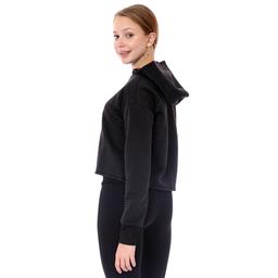 Studio Q4 Textured Skimmer Hoodie Kadın Siyah Antrenman Tişört 52099301