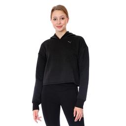 Studio Q4 Textured Skimmer Hoodie Kadın Siyah Antrenman Tişört 52099301