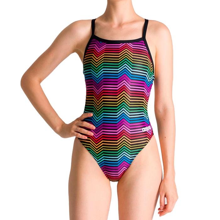W Multicolor Stripes Challenge Back One Piece Kadın Çok Renkli Yüzücü Mayosu 002828550 1146674