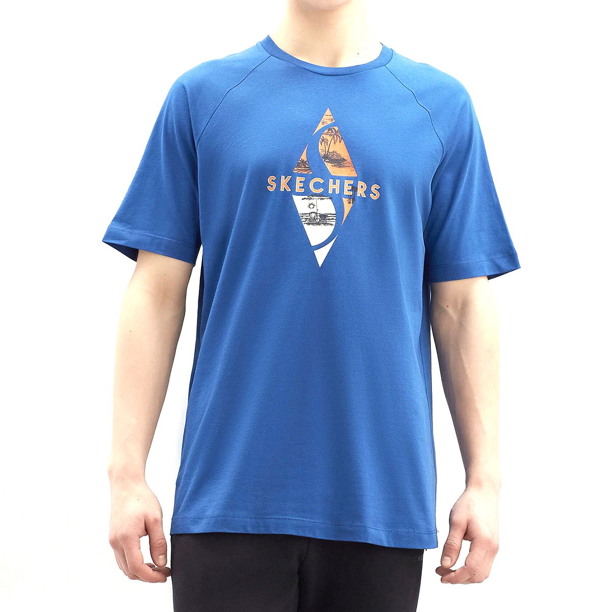 Diamond Logo Erkek Mavi Günlük Stil Tişört S221133-403