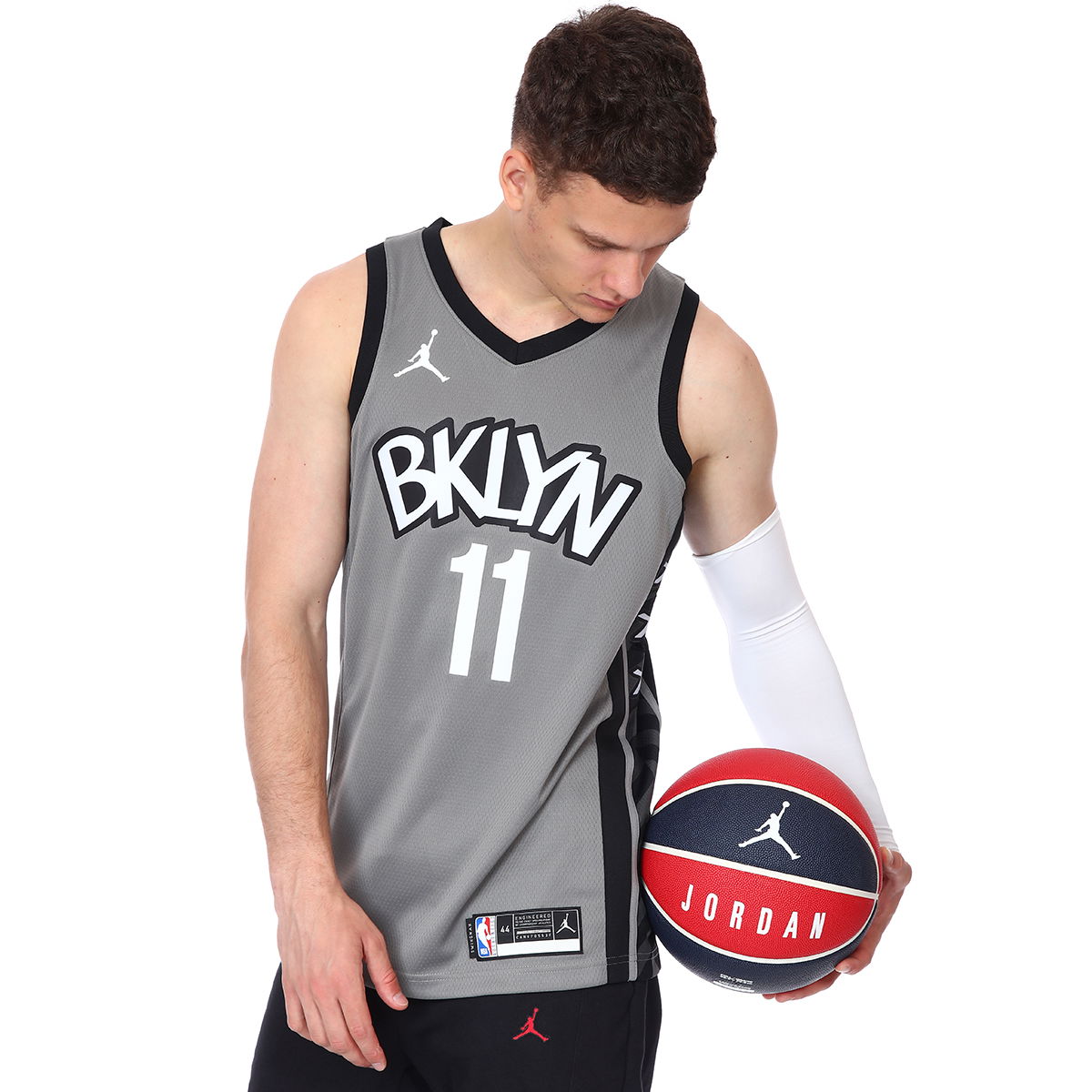 Maillot Jordan NBA Kyrie Irving Nets Statement Edition Erkek Siyah Basketbol Atlet CV9469-008