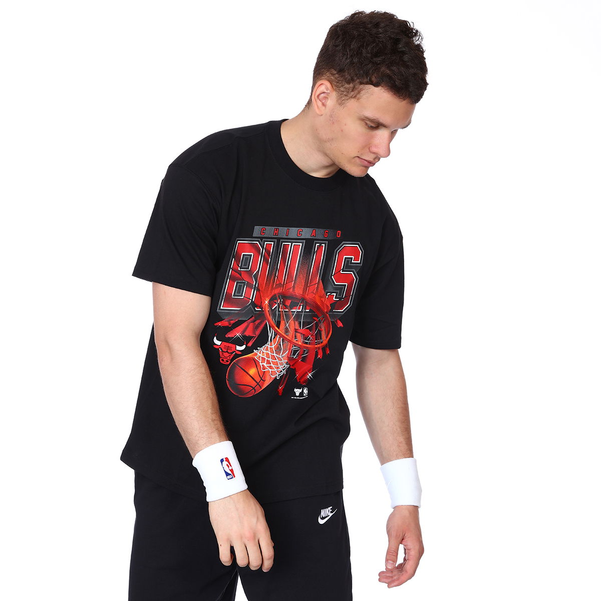 Chicago Bulls NBA Erkek Siyah Basketbol Tişört DA5836-010