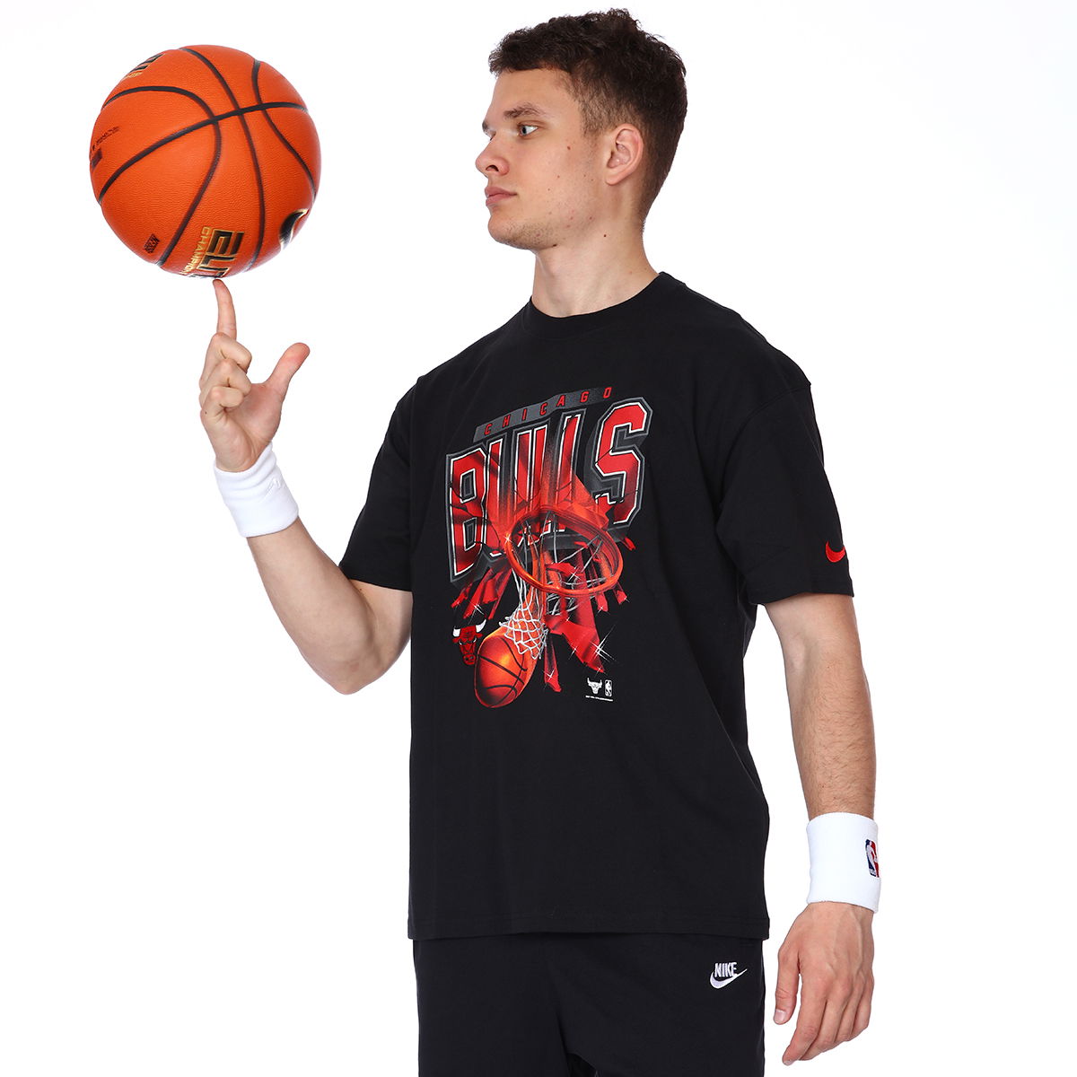 Chicago Bulls NBA Erkek Siyah Basketbol Tişört DA5836-010