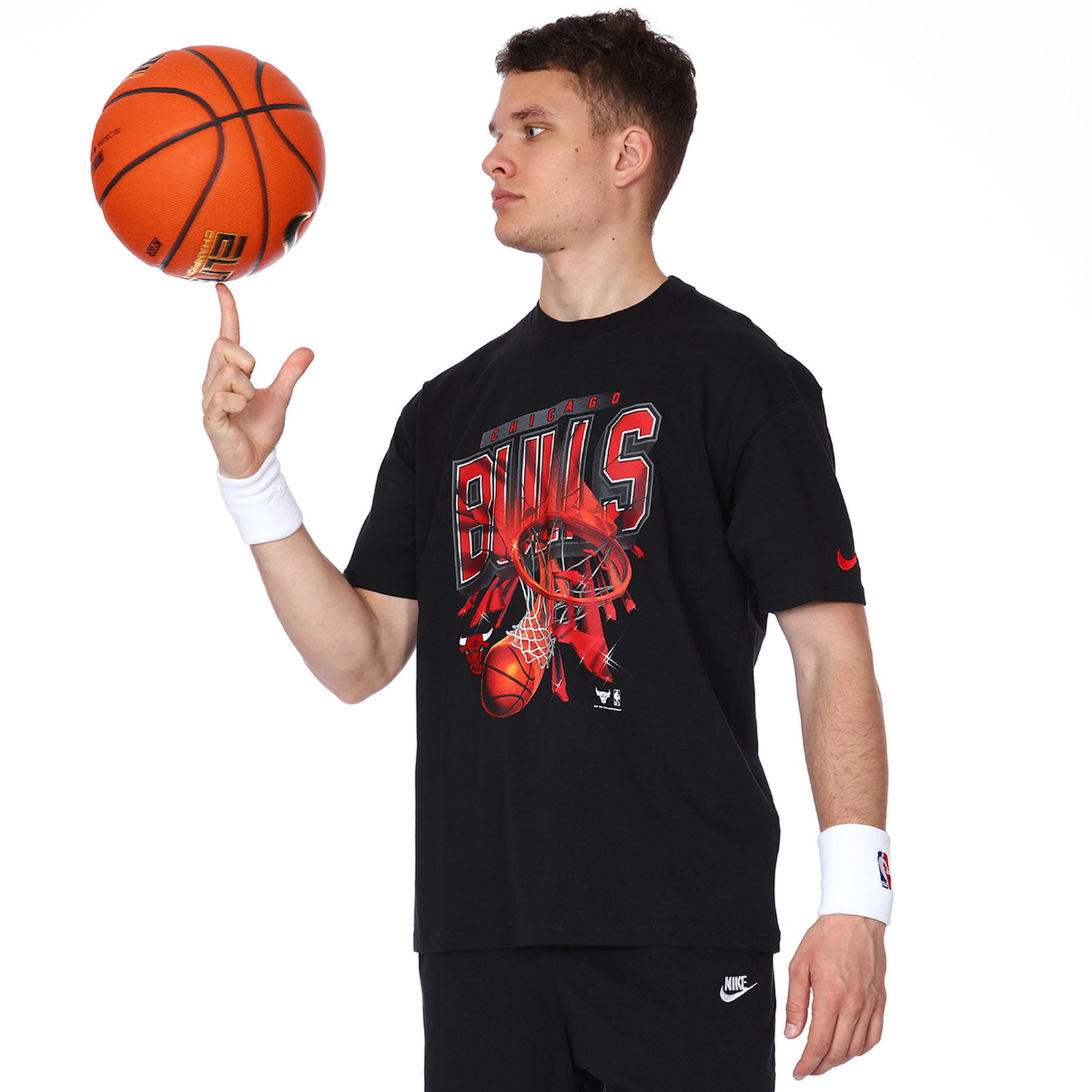 Chicago Bulls NBA Erkek Siyah Basketbol Tişört DA5836-010