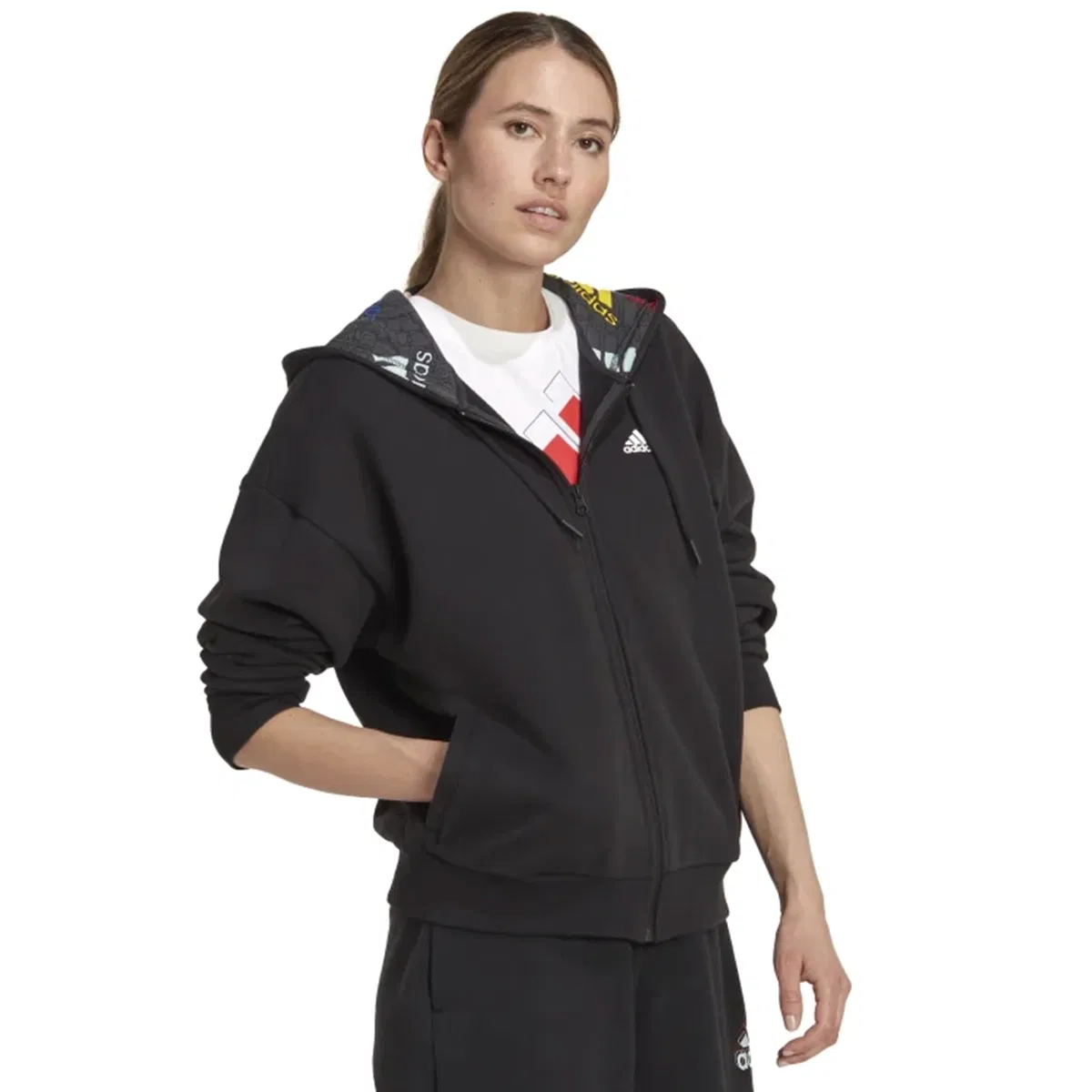 W Bluv Q3 Hd Tt Kadın Siyah Günlük Stil Sweatshirt HL4419
