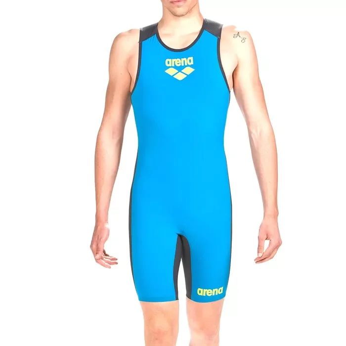 M Powerskin Carbon Speedsuit Rear Zip Erkek Mavi Yüzücü Yarış Mayosu 001166865 1031163