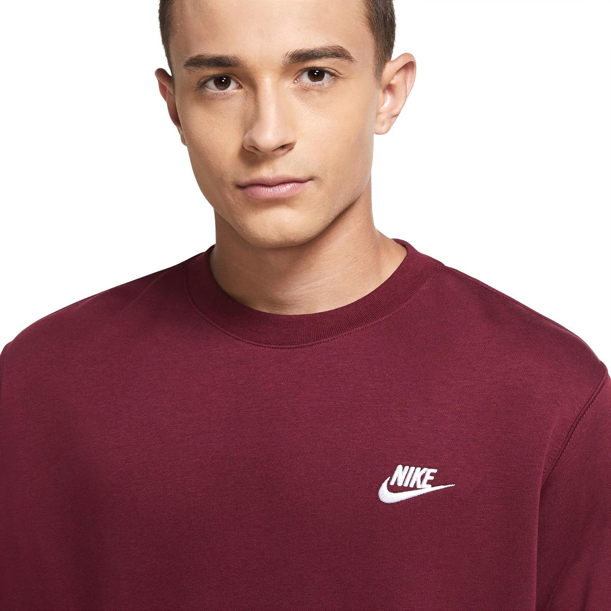 Sportswear Club Fleece Crew Erkek Bordo Günlük Stil Uzun Kollu Tişört BV2662-638