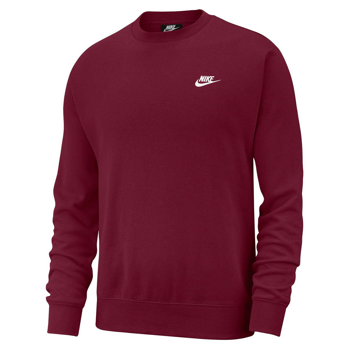 Sportswear Club Fleece Crew Erkek Bordo Günlük Stil Uzun Kollu Tişört BV2662-638